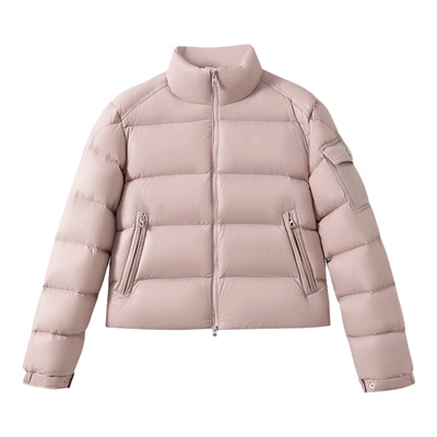 绗缝90白鹅绒短款羽绒服外套女