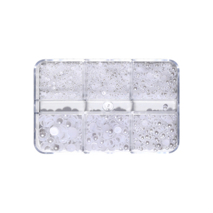 美甲珍珠饰品圆形半圆平底白珠珍珠迷你钢珠小尺寸百搭指甲装饰钻