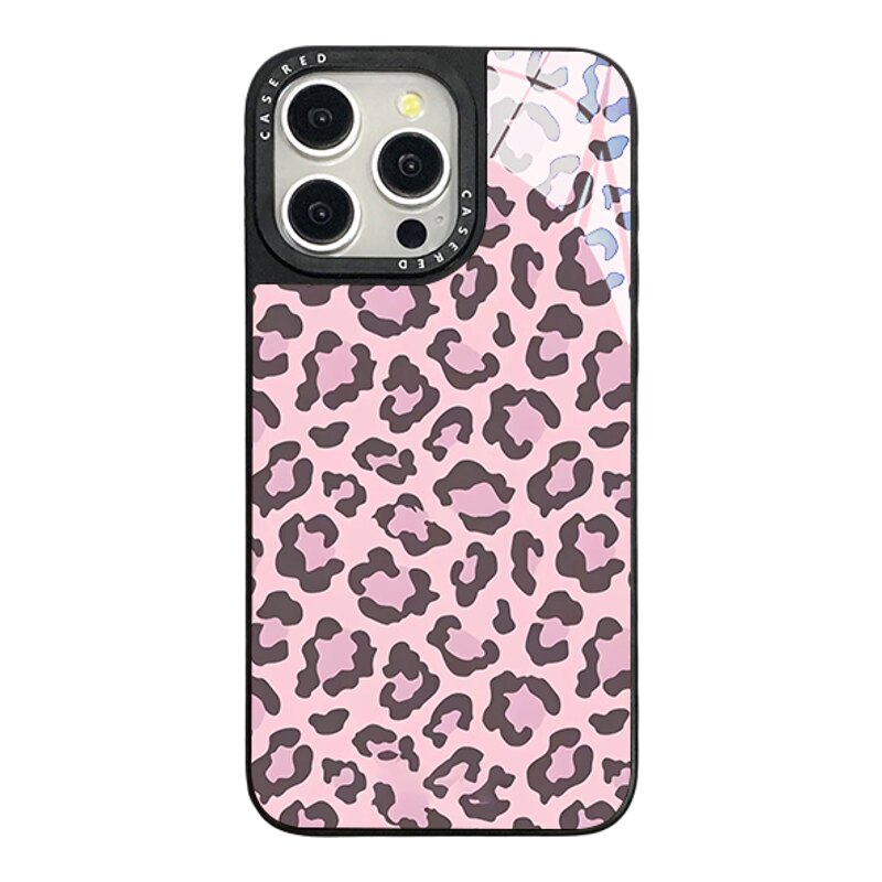 CASERED联名粉色豹纹适用于苹果16手机壳小米15华为mate70硅胶pura80新款iPhone13promax/