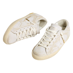 Golden goose女款Super-Star复古做旧白色皮革星星休闲鞋GGDB