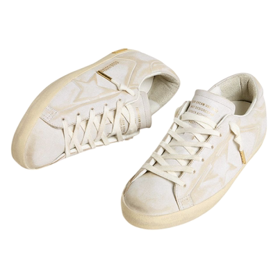 Golden goose女款Super-Star复古做旧白色皮革星星休闲鞋GGDB