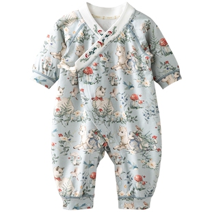 aqpa爱帕新生婴儿衣服纯棉春秋新款宝宝连体衣哈衣小月龄外出抱抱