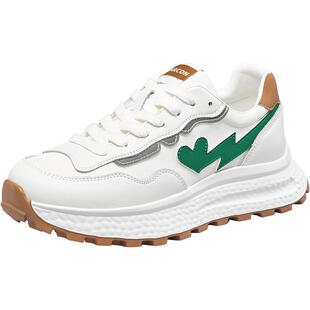 意尔康休闲运动鞋女春款2026款ins潮厚底增高老爹鞋小白鞋