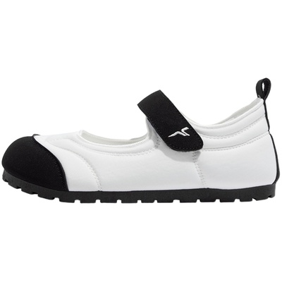 鮀品云朵泡芙单鞋秋冬季透气魔术贴女鞋平底玛丽珍配裙子小白鞋女