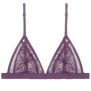 弗利少女法式蕾丝内衣女 无钢圈文胸薄款小胸性感三角杯胸罩透气