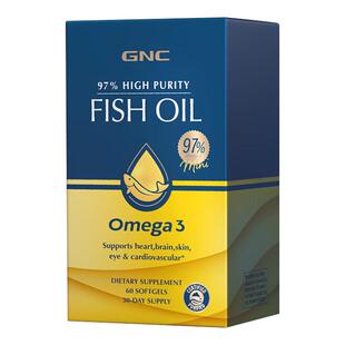 GNC健安喜皇冠97高纯度rTG型深海鱼油胶囊epa成人DHA中老年omega3