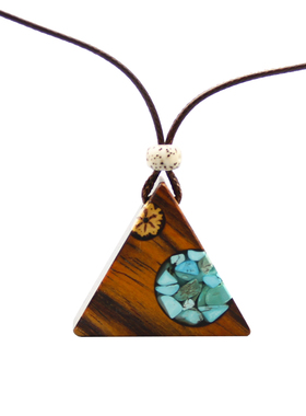 原创檀木吊坠文艺范毛衣链项链