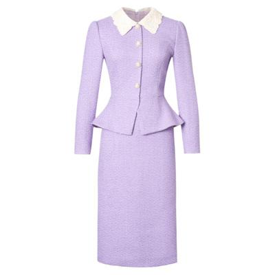 La Koradior拉珂蒂商场同款时尚新款法式香风气质假两件连衣裙女