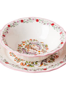英国Cathkidston陶瓷碗盘子套装