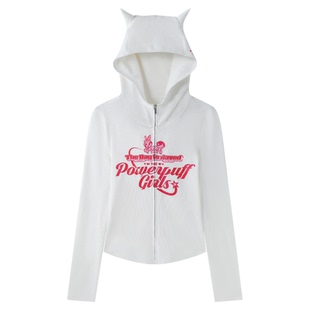 【飞天小女警联名】BJHG不计后果连帽卫衣女款春季开衫针织衫