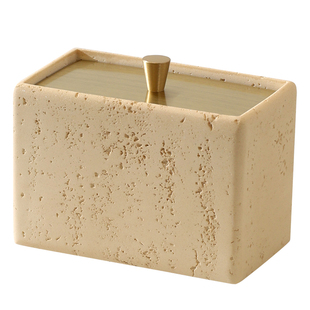 侘寂风棉签盒牙签盒双格轻奢高级家用高档创意多功能牙线盒收纳盒