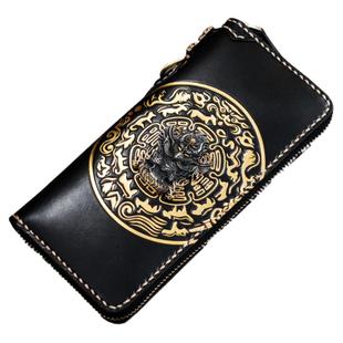 入魂级！金翅大鹏鸟！钱包仓吉手工牛皮男长款拉链包女真皮手抓包