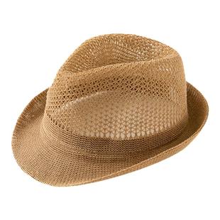 夏天儿童草帽薄款男童爵士帽韩版小男孩防晒遮阳网眼帽女童太阳帽