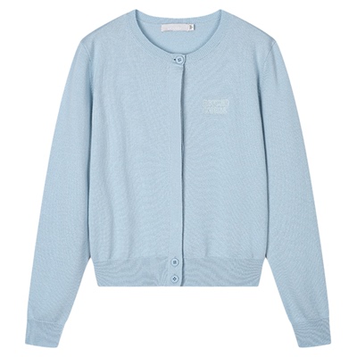 MOUSSY 秋季新品休闲简约字母刺绣圆领针织开衫028IAZ70-2821