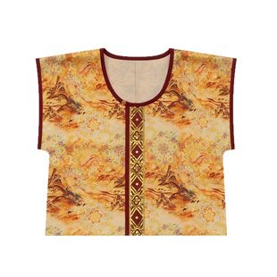 织造司[丝路同绸]唐制汉服唐褙子灯笼袖圆领衫暗纹织锦八破裙长裙