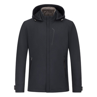 名盾立领带帽羽绒服外套男2025年秋冬鸭绒拆卸加厚保暖内胆 TT