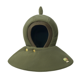 KK树宝宝帽子秋冬款婴儿围脖一体帽套头披肩帽男童女孩保暖护耳帽