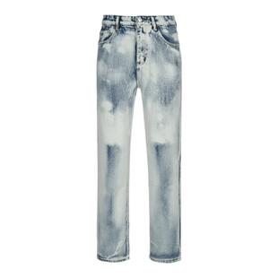 YORAINBOW复古水洗牛仔裤男款美式高街扎染裤子直筒裤女2025新款