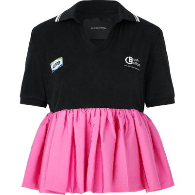 【折扣】Pushbutton 女印花棉质拼接软壳面料上衣