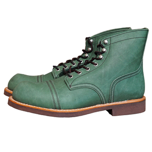 重启伞兵靴手工固特异工艺8111工装靴男复古百搭潮马丁靴机车靴子