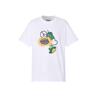 【新品首降】Moschino Jeans 26早春 女士向日葵印花圆领T恤
