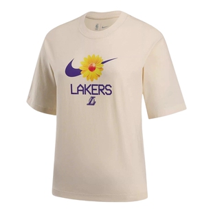 Nike耐克洛杉矶湖人队NBA女子篮球训练宽松印花短袖T恤HQ1409-901