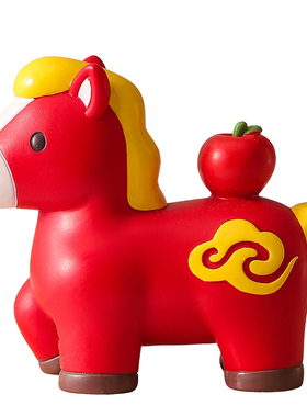 鸿运当头马年吉祥物马上有钱摆件