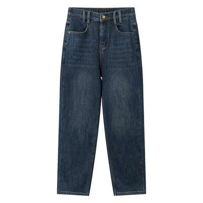 大码加绒牛仔裤女秋冬弹力哈伦裤