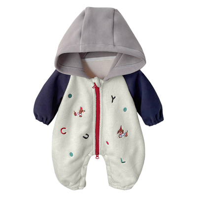 秋冬加厚保暖婴儿连体衣