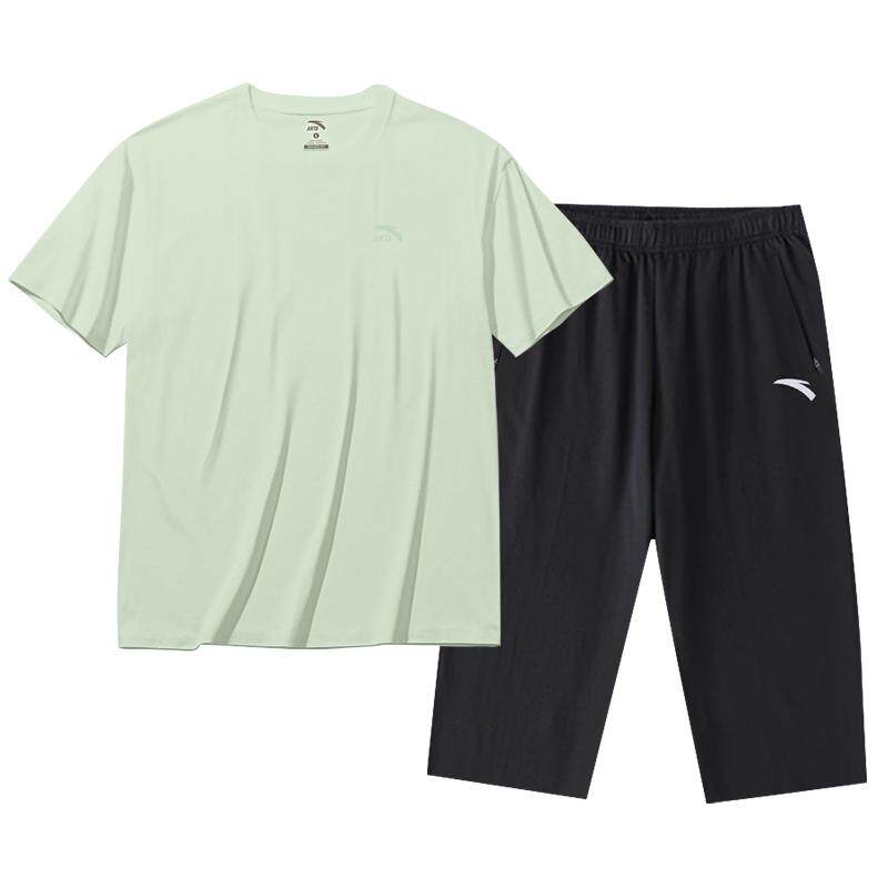 安踏七分裤套装女两件套2026夏季新款初中生中考体育运动服套装女