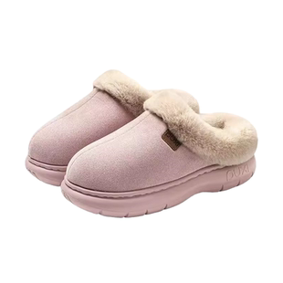 朴西包跟棉拖鞋女士秋冬季户外厚底防滑毛绒保暖家居室内棉拖鞋男