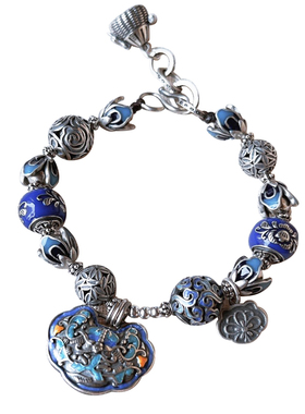 原创设计通体s925纯银时尚手链