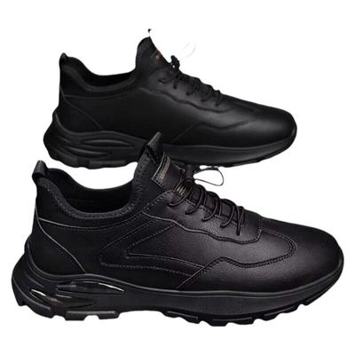 男鞋新款防水防滑厨师鞋子男黑色皮鞋休闲运动鞋厚底2024年春秋款