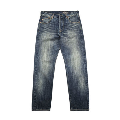 西里布日系复古直筒赤耳牛仔长裤