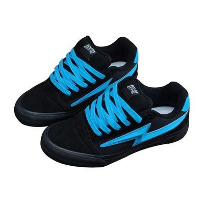 HNLY CLN联名蓝黑色个性情侣美式街头板鞋闪电鞋胖胖面包鞋休闲鞋