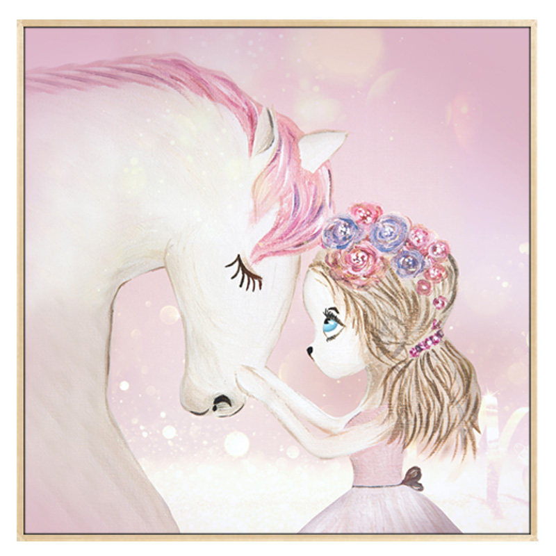 卡通装饰画儿童房卧室女孩挂画