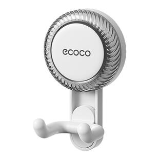 ecoco吸盘纸巾双挂钩浴室挂洗脸巾卫生纸厕纸置物架厕所卷纸挂架