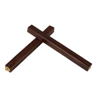 一得阁镇纸镇尺实木一对黑梓木铜镇尺书法黄铜镇尺红木压纸尺压书器纸镇尺木紫檀创意文房四宝小摆件