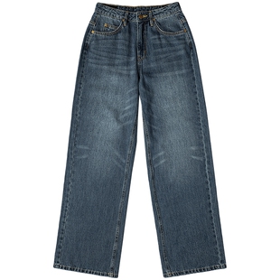 【张凌赫代言】Lee商场同款25秋冬新428舒适高腰直脚中蓝女牛仔裤