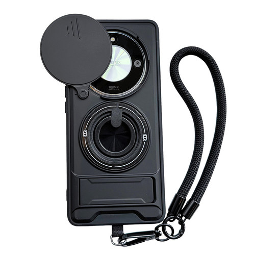 适用荣耀X60Pro磁吸支架手机壳X60滑盖镜头X50指环全包X40防摔保护套X9a简约纯色X9b磨砂X9c金属全包防摔新款