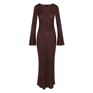 RealisationPar 连衣裙蟒纹复古长袖真丝长裙 The Gia