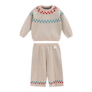 whitewheat儿童2025春季两件套男宝宝卡通纯棉套装厚女孩上衣裤子