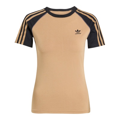 Adidas/阿迪达斯正品三叶草女士运动日常拼接修身透气短袖JV7192