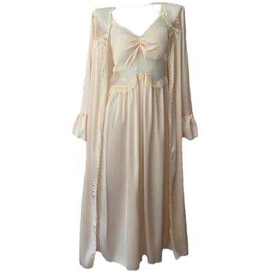 丝绸性感大码睡裙套装法式宫廷风