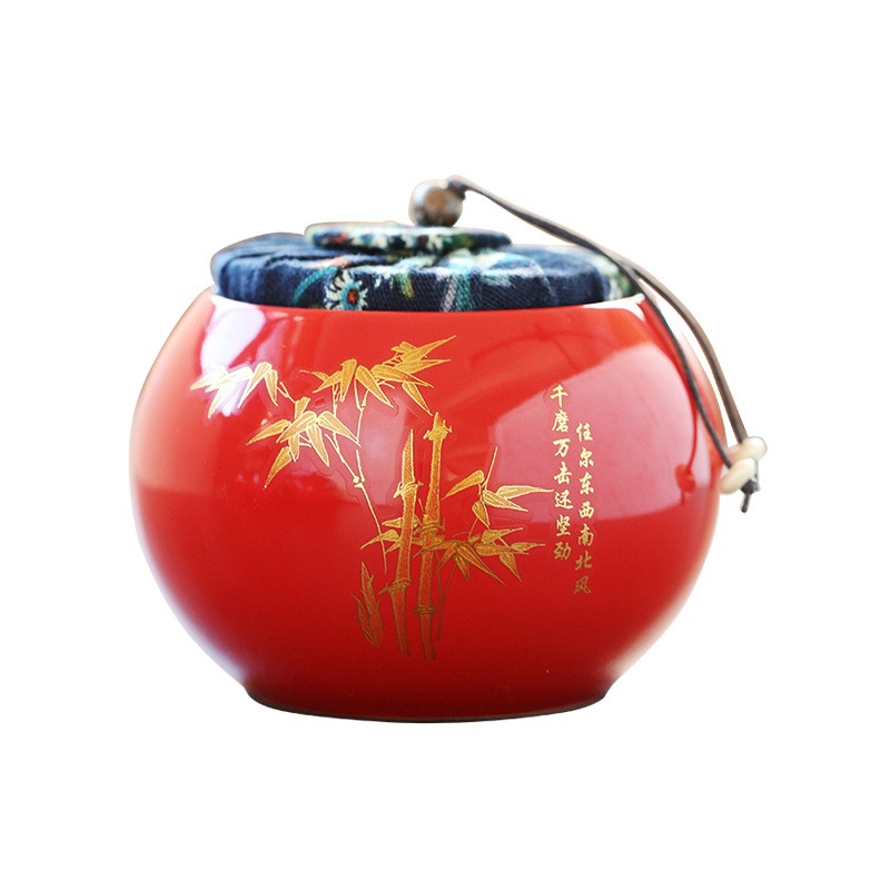 陶瓷密封紫砂工艺茶叶罐梅兰竹菊