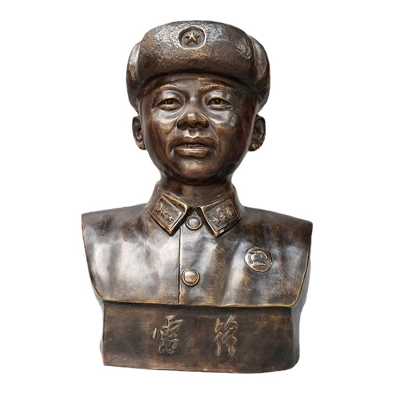 黄铜雷锋铜像十大英模雕塑楷模雕像校园教育纪念馆劳模雷锋摆件