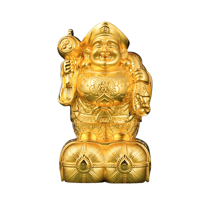 全鎏金大黑天财神铜像摆件