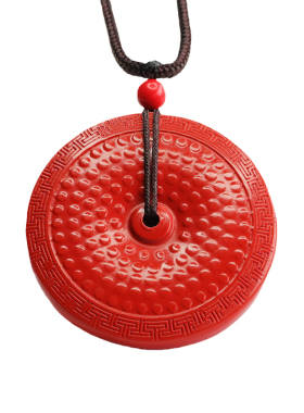 朱砂罗汉扣吊坠红砂仿古平安扣项链挂件男女士吉祥纳福礼物饰品