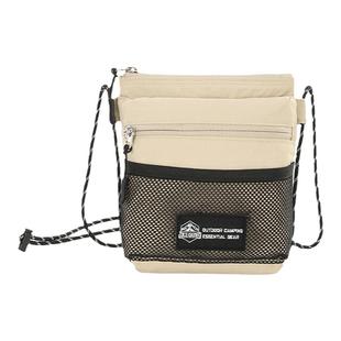 山系户外轻量化斜挎包潮牌单肩白旅行休闲手机包多功能网面小方包