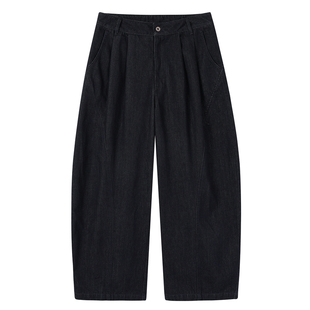 SOMENUM森林 25AW「弯刀廓形」百搭男女四季宽松不褪色牛仔气球裤